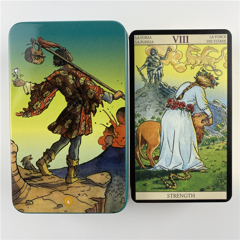 금속 상자 도금 한 에디션 백 라이더 타로 카드 데크  - Tarot Cards Deck With Guidebook 리뷰 및 가격
